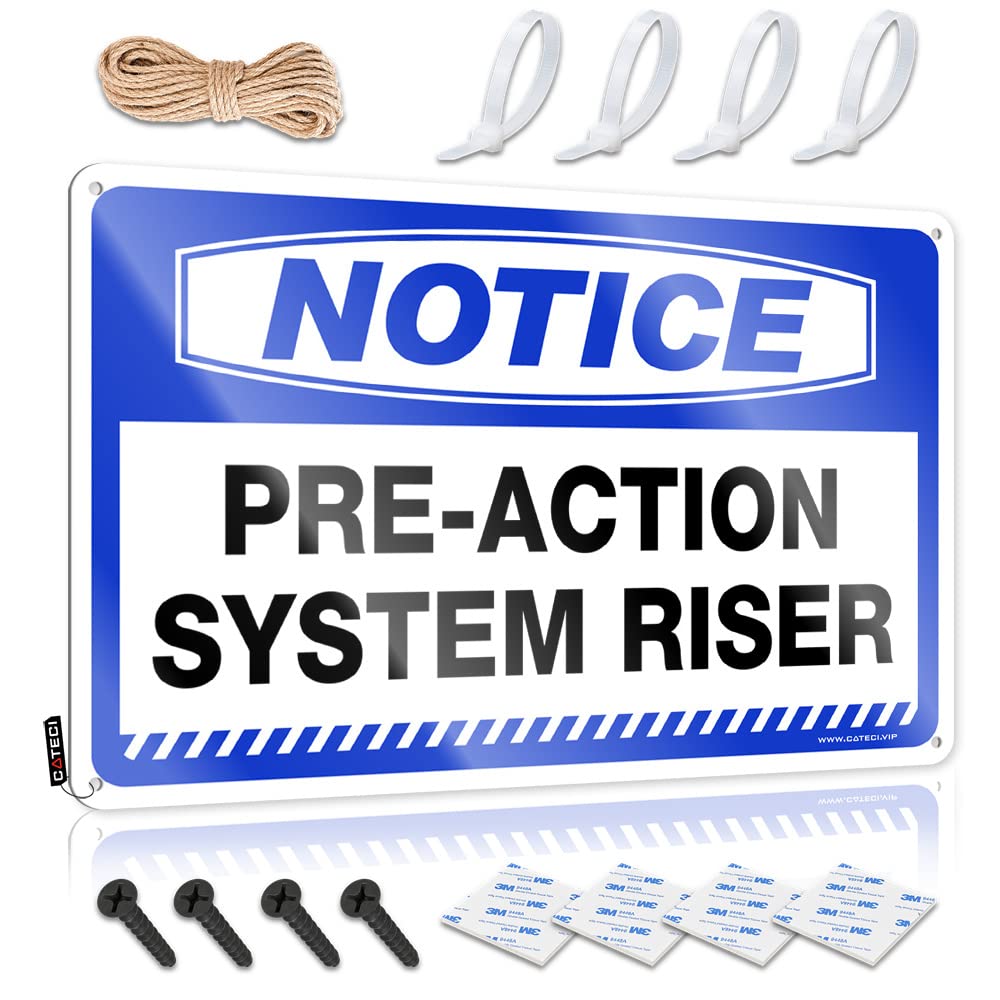 STWNVOITV Warning Tin Sign Notice Pre-Action System Riser Tin Sign Beer Bar Metal Sign Retro Metal Signs(30X40CM)