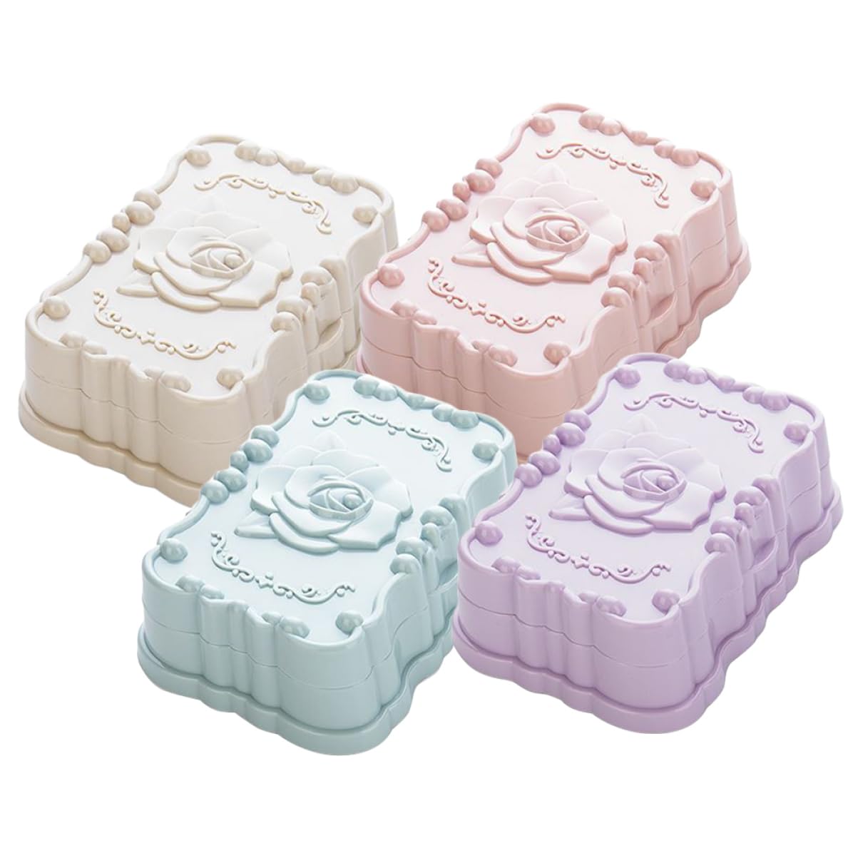 Alipis 4 Juegos de Jaboneras Elegantes de Polipropileno con Tapa para Viaje para El Hogar para Decoración de Baño 4 Unidades