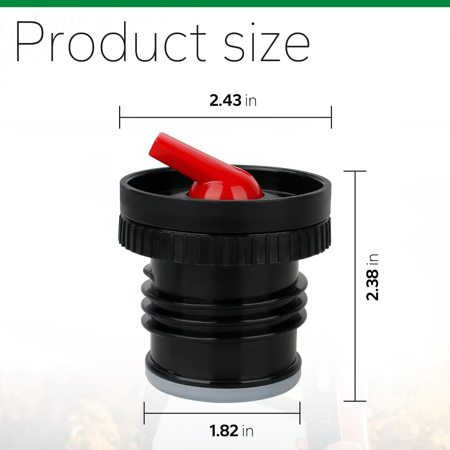 Thermos Stopper Replacement Cap for Stanley – Convert to Yerba Mate Termo with High Precision Flow, Fits Classic Wide Mouth Bottles (1.1QT/1.5QT/2QT) – Black/Red, Set of 1 - Image 2