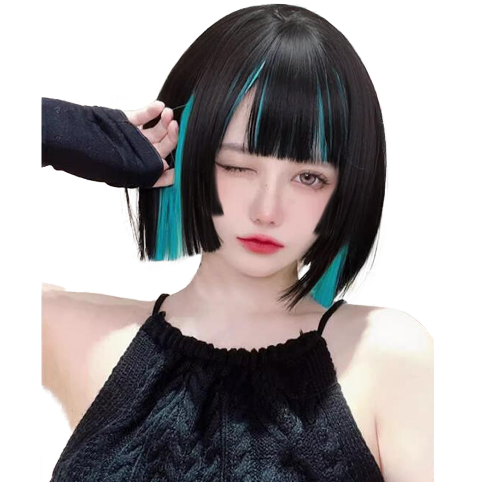 Amazon.co.jp: FESHFEN ウィッグ ボブ ショート 姫カット フルウィッグ 