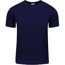 Shaka Wear Mens Cotton T-Shirt Basic Short Sleeve Crew Neck Plain Classic Tee Top Tshirts Active Regular Big Size ACS03 Navy M