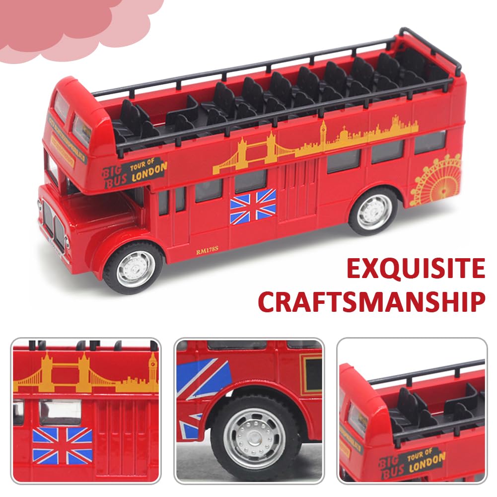 MIFKLMV Classic Bus Double Decker Red Bus Models Toy - Image 3
