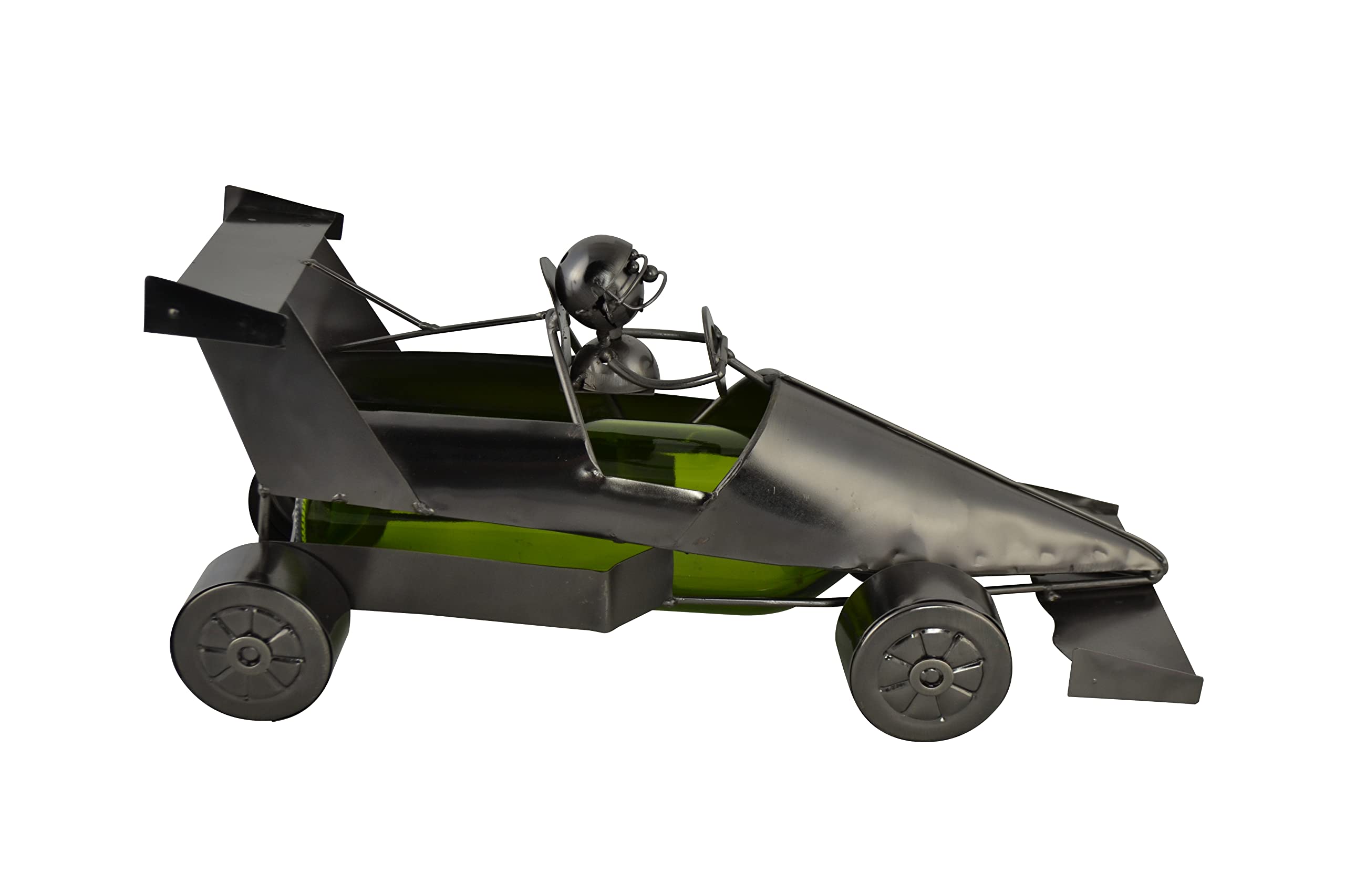 Handmade Metal Racecar Wine Bottle Holder