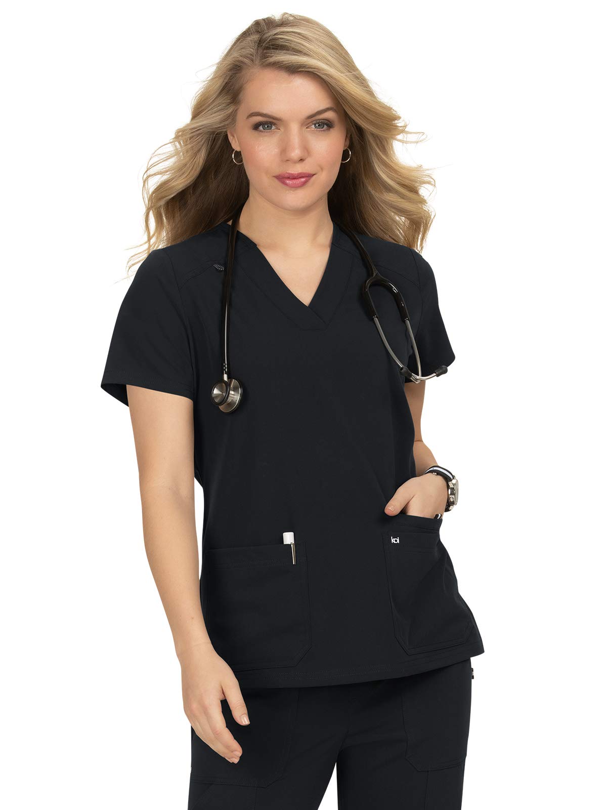 KOI Next Gen Hustle and Heart Women's 3-Pocket Stretch Scrub Top