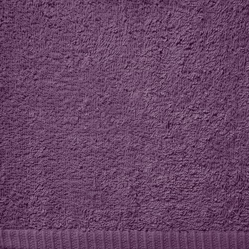 Image of Catherine Lansfield Quick Dry Cotton 90x140 cm Bath Sheet Pair Plum