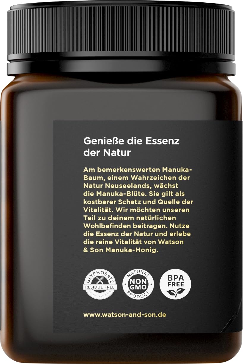 Watson & Son Manuka Honig MGO 600+ 1kg | Premium Qualität aus Neuseeland