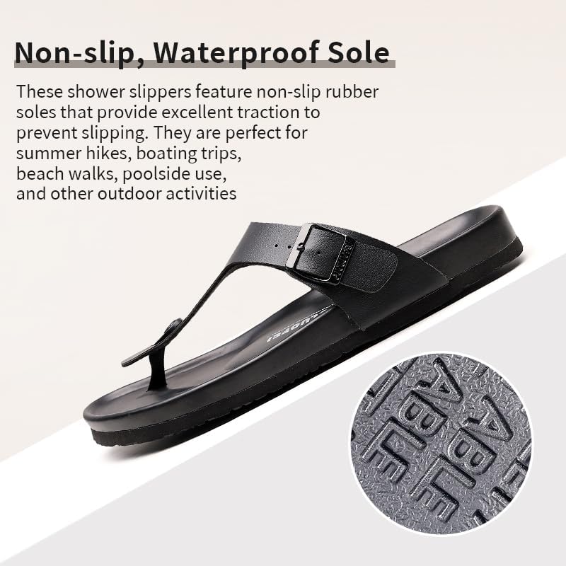 Women Arch Support Flip Flops – Adjustable | Adjustable buckle for high/low arches, relieves plantar fasciitis pain, non-slip EVA cushion sole, ideal for beach pool home.