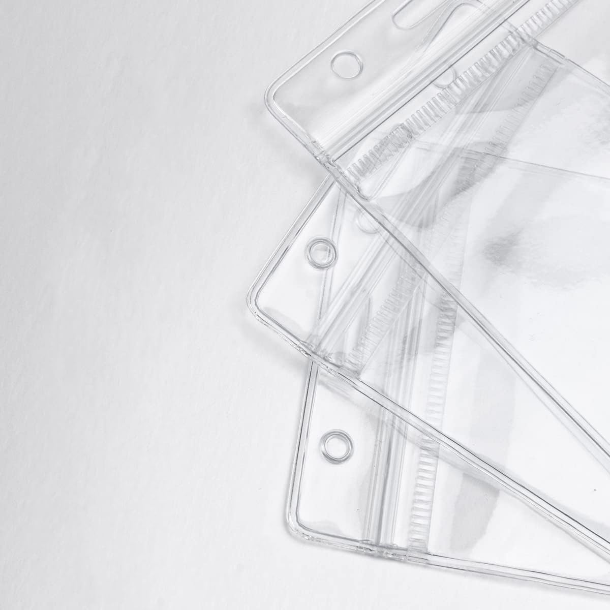 RAYLU PAPER Hard Plastic ID Card Case - Clear Waterproof Card Holder (54x85 Mm)