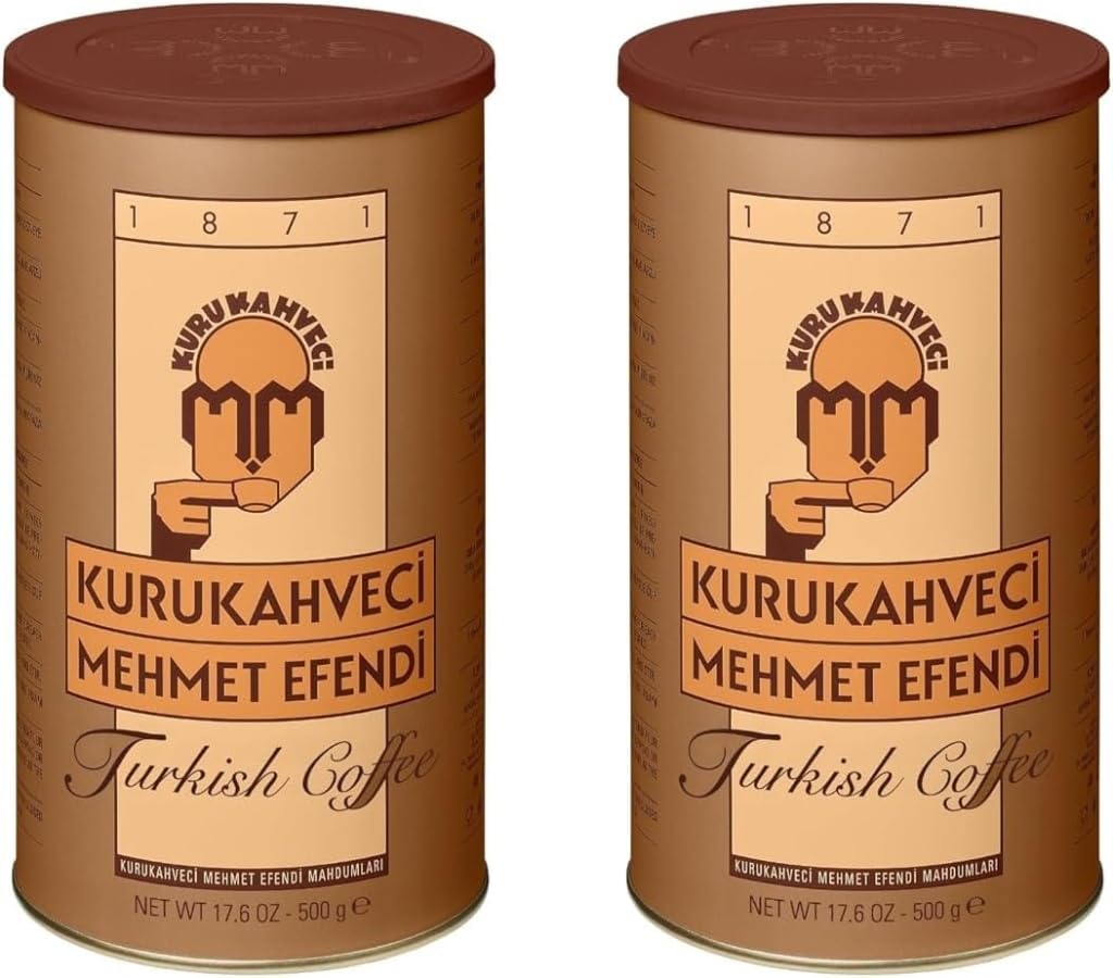 KURUKAHVECI MEHMET EFENDI Turkish Coffee, Arabica Beans, Roasted Ground,Rich Aroma, Fresh, Medium to Heavy-bodied, Original Taste Since 1871 (17.6 OZ