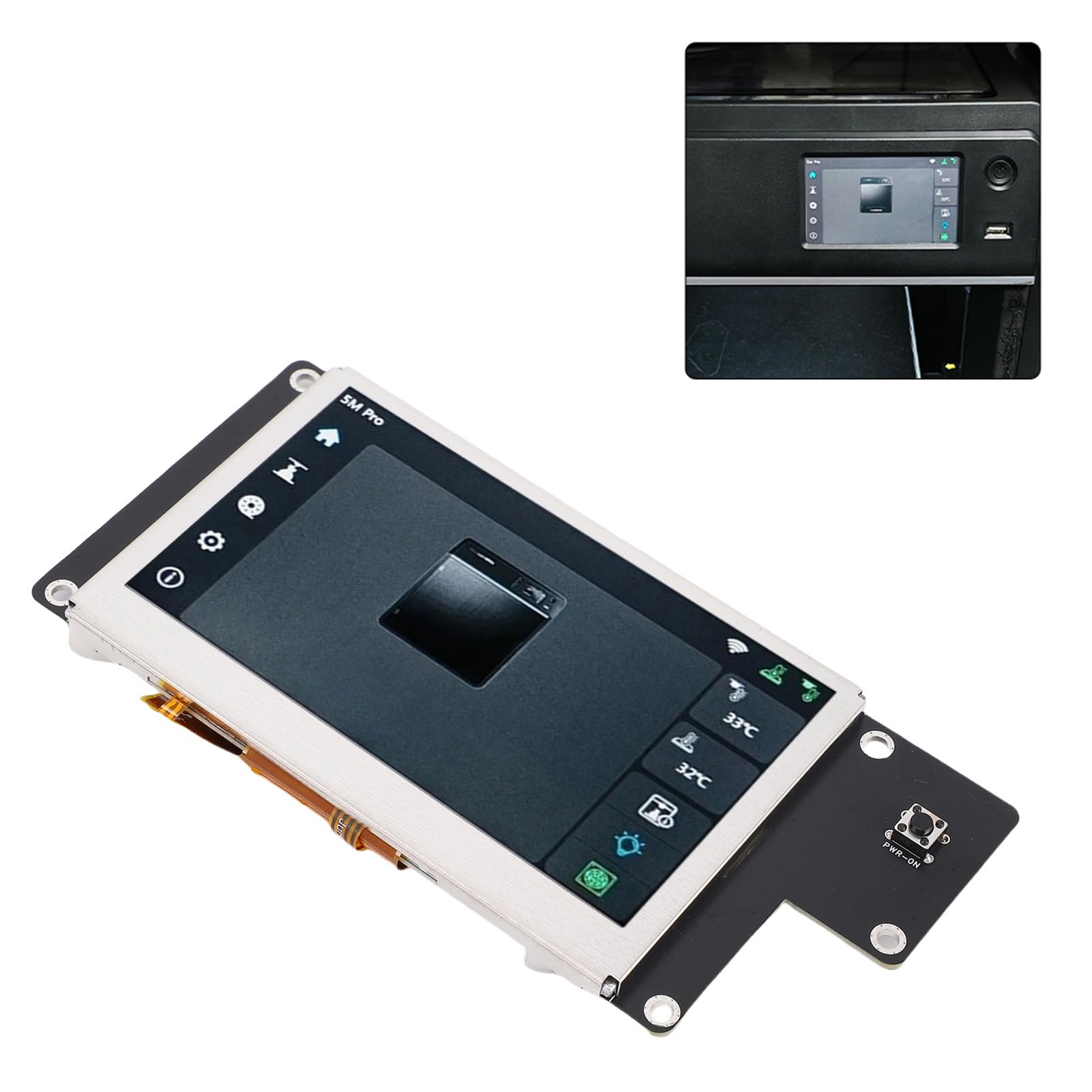 Hyuduo 3D-Drucker-Touchscreen-Baugruppe Als Ersatz für Adventure 5M Pro 4,3-Zoll-LCD-Display mit Kratzfestem, Klarem Bildschirm