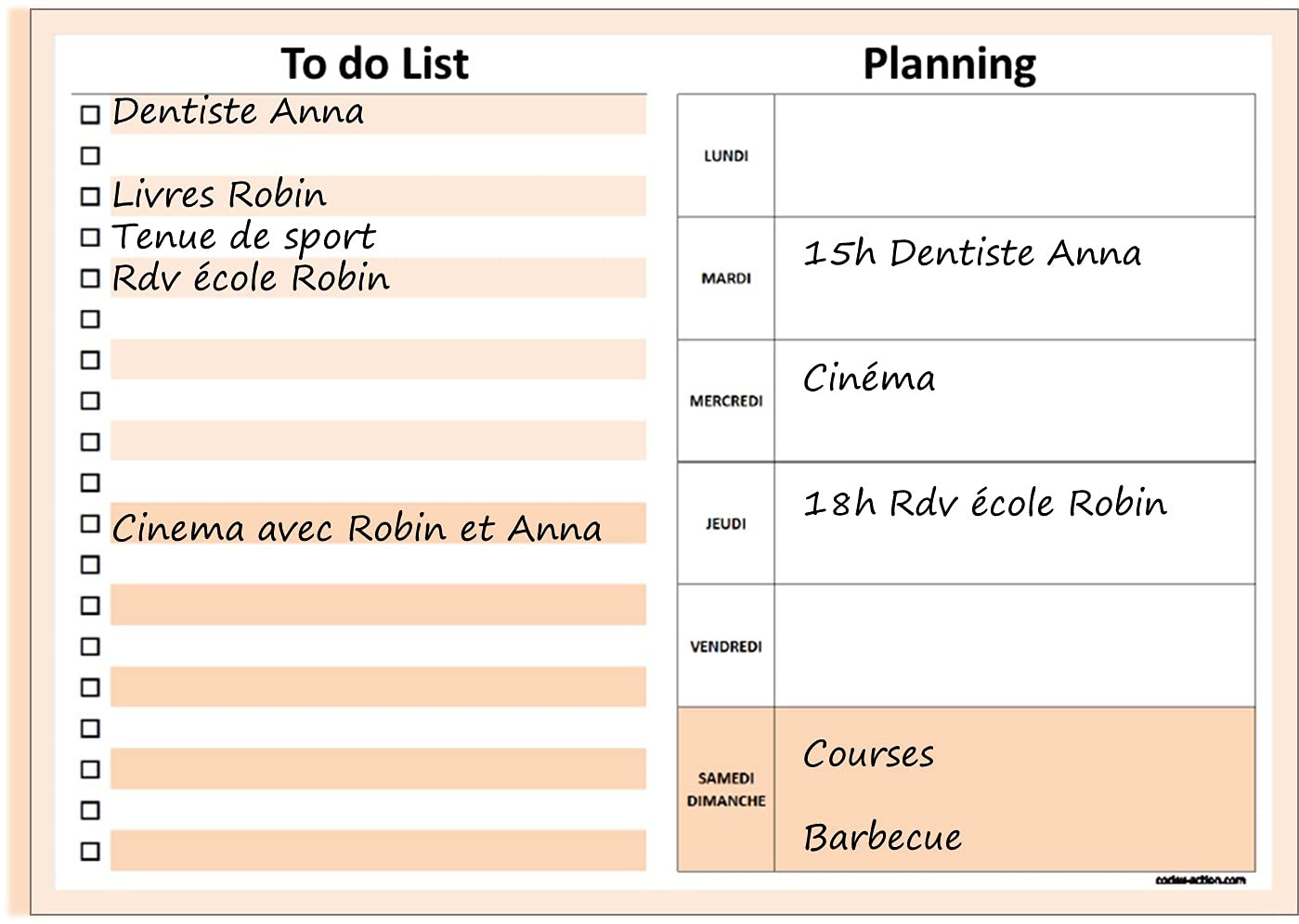 A4-Wochenplaner mit To Do List – Wochenkalender undatiert – 52 abnehmbare Blätter – Wochen-Organizer für Büro, Arbeit und Familie (Braun)