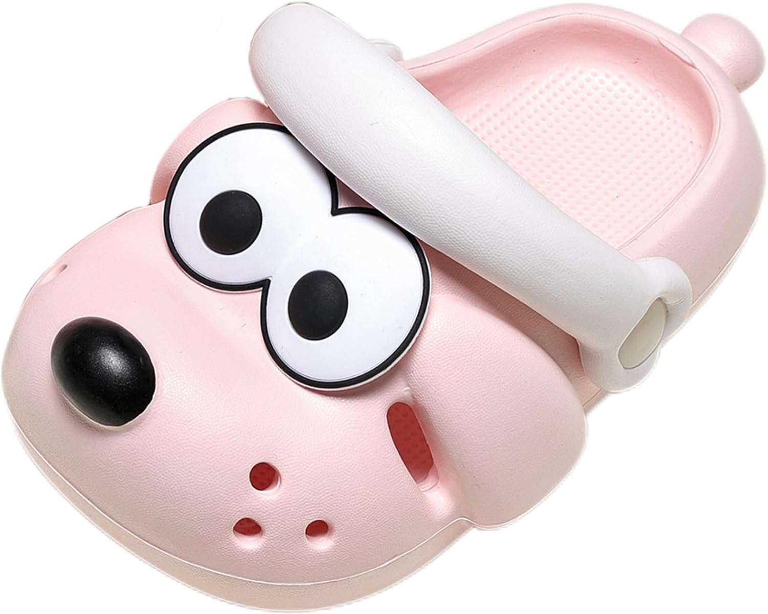 Kids Animal Clogs, Pink and White, Cartoon Design Indoor Slippers with Non-Slip Sole, Lightweight Comfort House Shoes