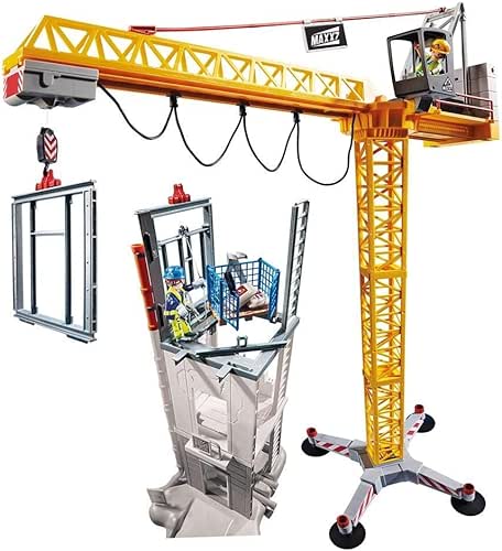 Playmobil 70441 Grue Radio-commandée avec Mur de Construction- City Action