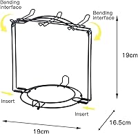 Vista 2 de YOLIFE Soporte para tazas de té. para 6 tazas, 6 platitos, 6 cucharas, desarmable., Negro
