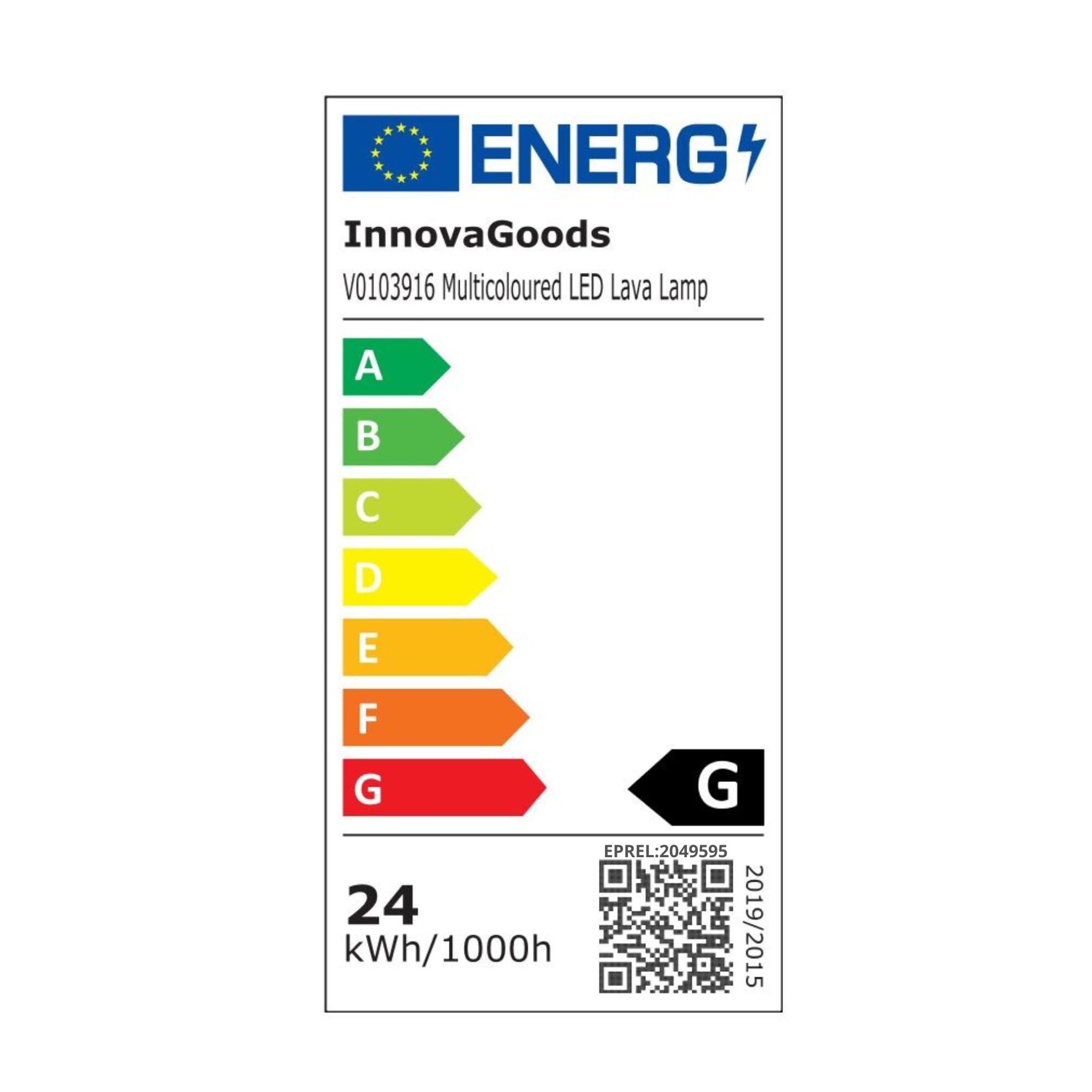 InnovaGoods® Lampara de Lava 25 W, Lámpara de Lava Relajante, Lamparas de mesita de noche, Funciona con una bombilla 7 colores, 3 LED RGB (1,5 W), ideal para habitación, Salón, Sala de estar.