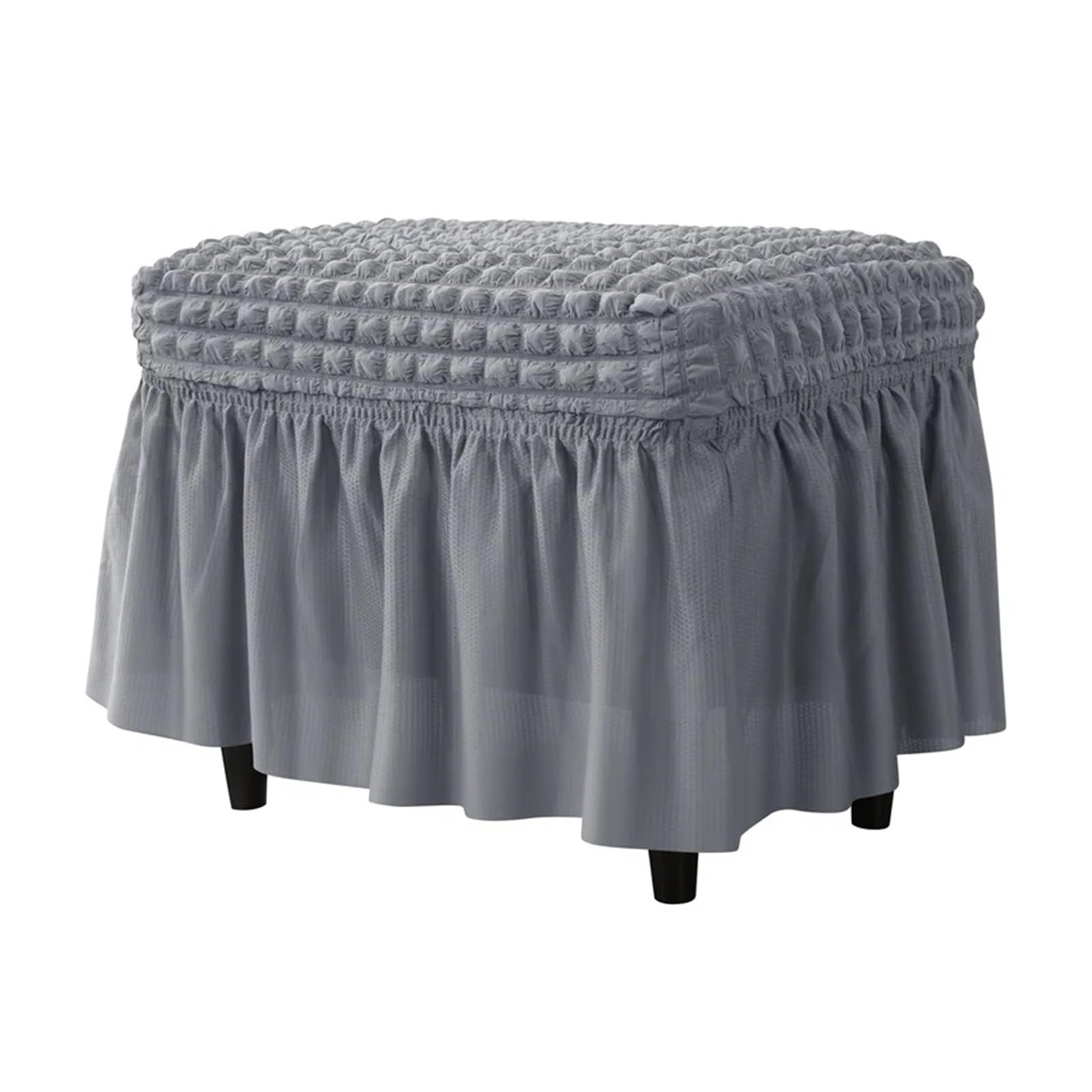 GCYEIDMA Wing Chair Slipcover Seersucker Wing Chair Cover Solid Color Armchair Slipcover Stretch Wingback Sofa Covers with Cushion Home Decor(B3 Footstool cover)