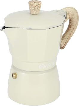 Coffee Mocha Pot, Open Fire Espresso Maker 150/300ml, Octagon Coffee Pot with Non-slip Handle Espresso Cup Kettle for Cappuccino Latte for Office, Camping, Picnics Subtle Yellow300ML