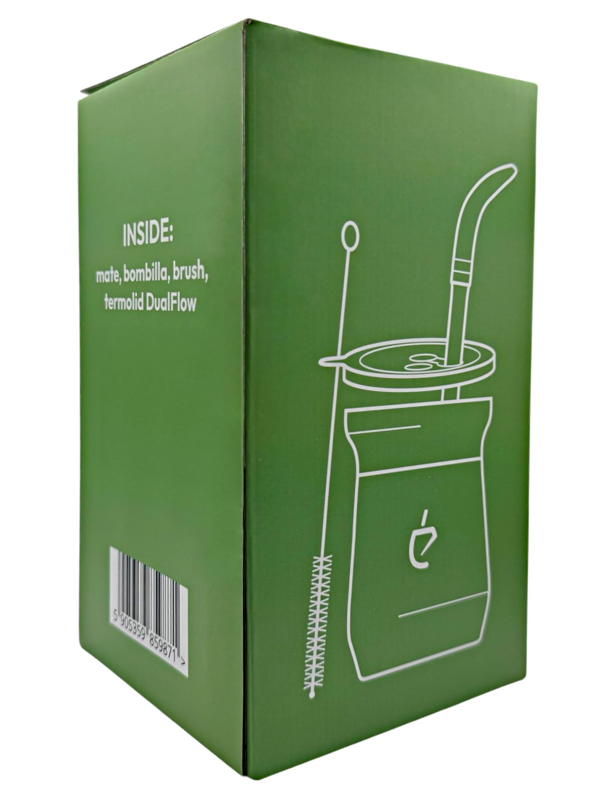 Yerba Mate Set Un Mate Thermolid DualFlow PRO Forest Green – Matero Térmico 230 ml, Bombilla PRO, Cepillo, Tapa 100% Hermética (Verde)