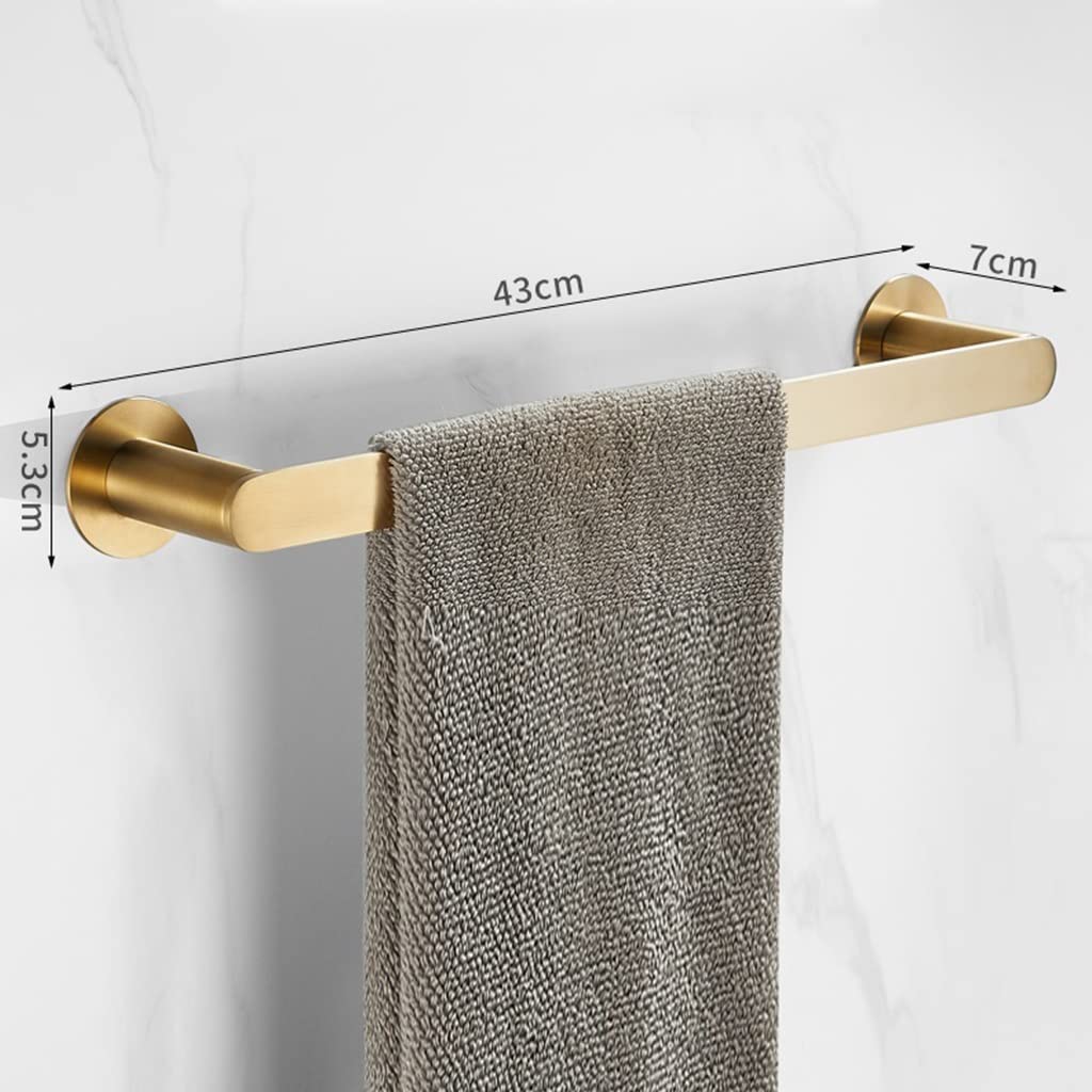 Toallero Negro Claro Nórdico, Barra de Toalla Alargada con Varilla Única para Baño/Varilla Única de Oro Cepillado de 43 Cm