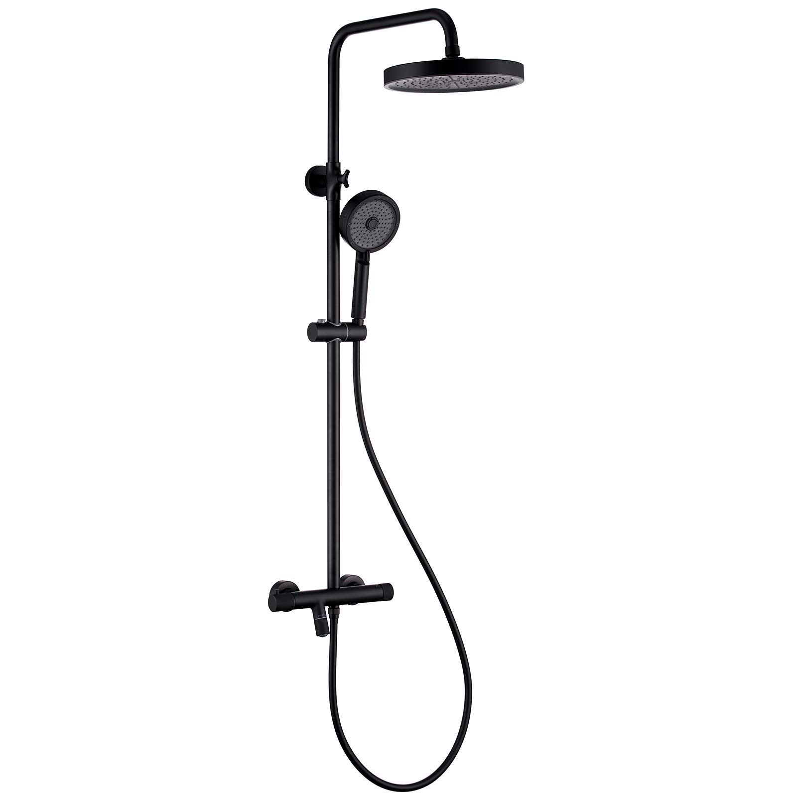 Ensemble de douche thermostatique mural avec pommeau pluie 25 cm et douchette