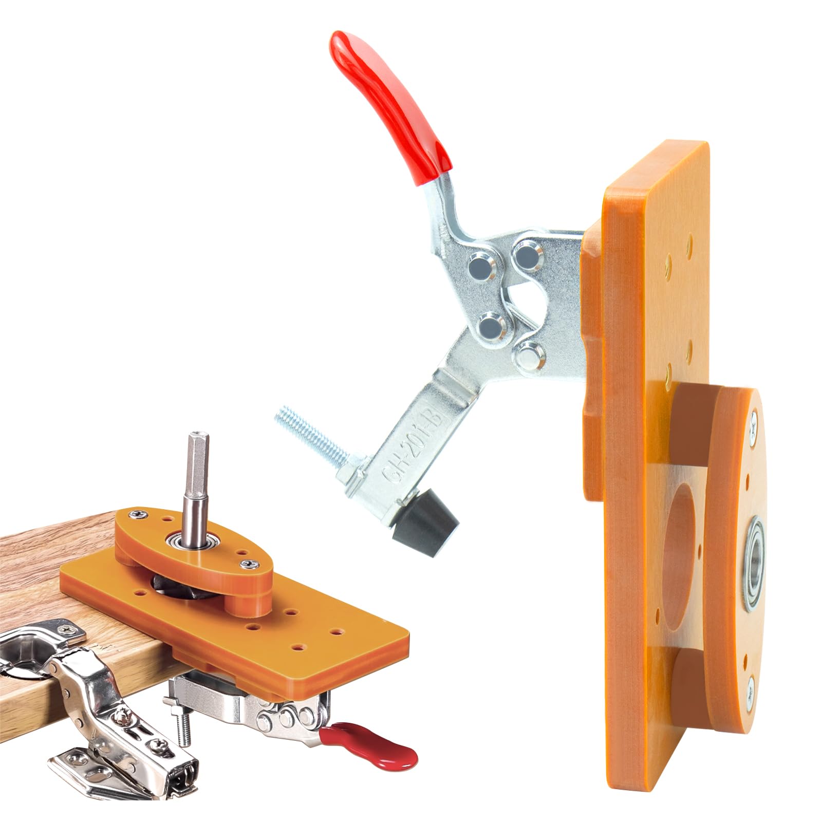 35mm Hole Saw Guide Set including Forstner Tip, Complete Kit for Hidden Hinges Kitchen Cabinets Doors and Furniture