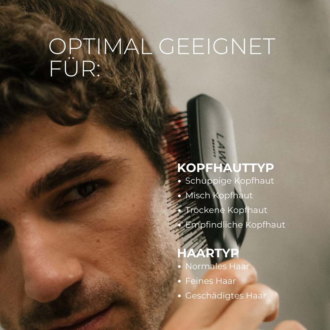 FIT BRUSH GENTLE - Haarbürste für empfindliche und geschädigte Kopfhaut sowie feines und brüchiges Haar - zur Kopfhautreinigung - Entwirrbürste ohne Ziepen - Kopfhautmassage Bürste