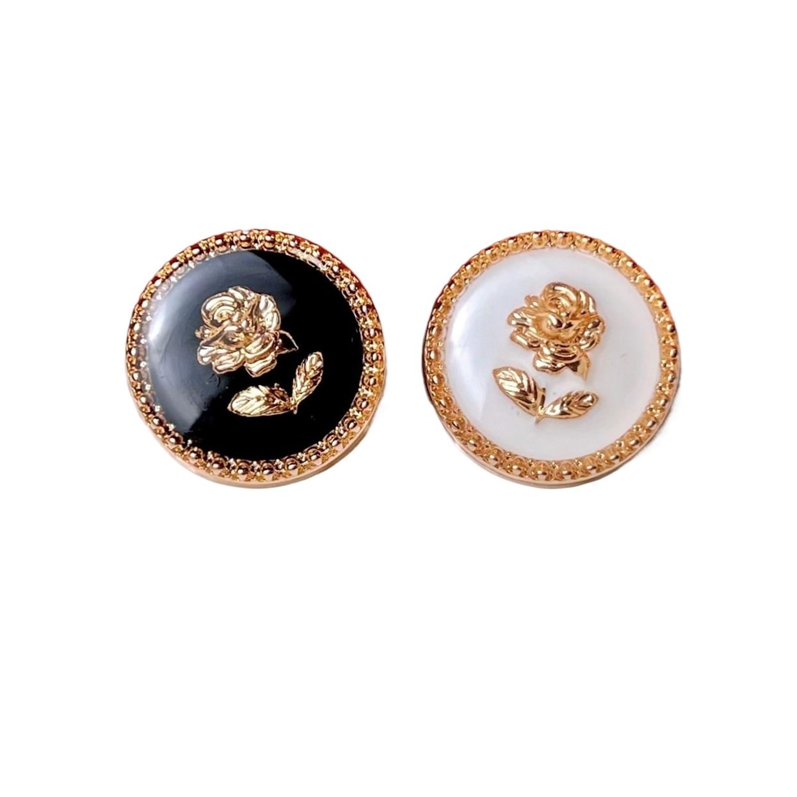 Botones 10pcs Rose Metal Button