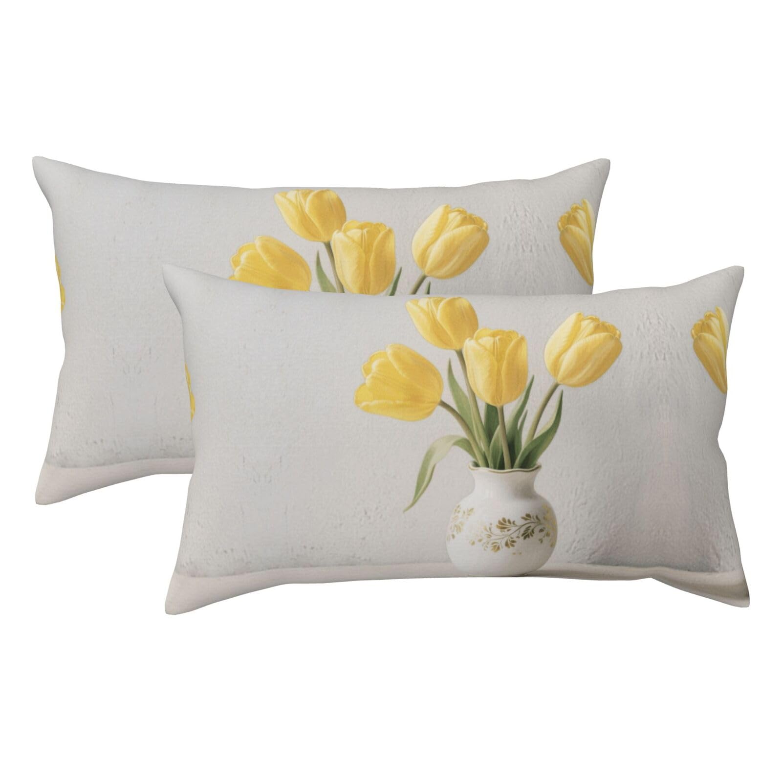 Vintage Watercolor Flowers Luxury King Pillowcases Set of 2, Plush Velvet Feel Pillow Covers with Hidden Zipper, Skin & Hair Friendly, 20x36 Inches Pillow Cases for Sleeping Gift