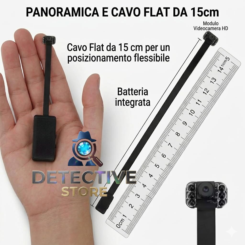 Mini Telecamera WiFi di Sorveglianza con Sensore di Movimento, Infrarossi con Batteria, Controllo da Smartphone, Visione Notturna Microcamera visione notturna 1080P