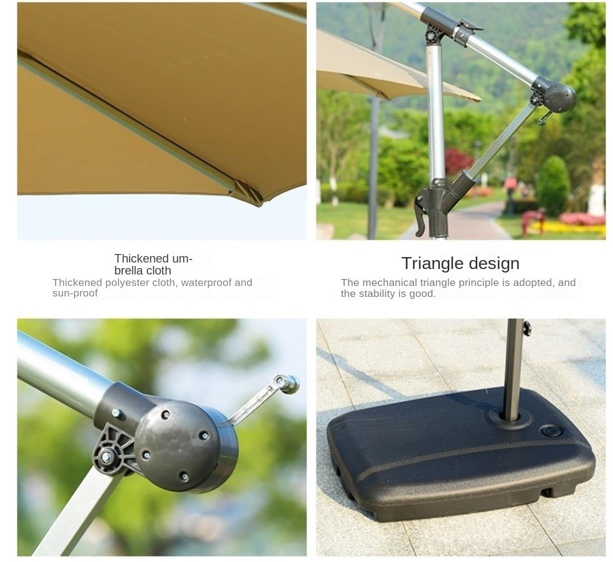 Nowoczesny Parasol Ogrodowy Duży Parasol Ogrodowy O Długości 9,8 Stopy Z Podstawą Ze Stopu Aluminium Poliester Plażowy Do Basenu Ogrodowego Przydomowego Balkon Plażowy