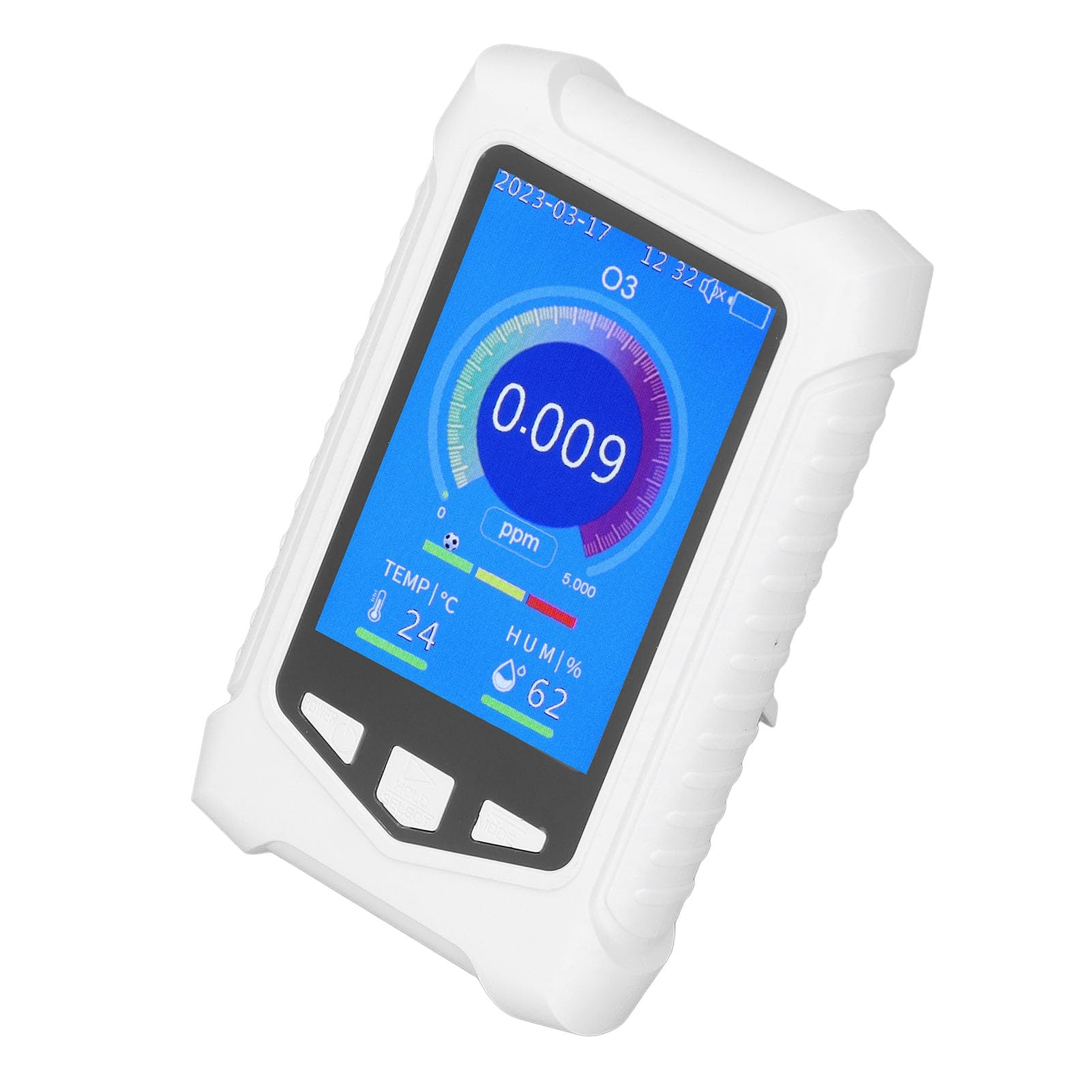 Meter Detector with Adjustable O3 Alarm Threshold, Handheld Air Quality Pollution Monitor for Testing, Analyzer for Indoor and Outdoor Environments