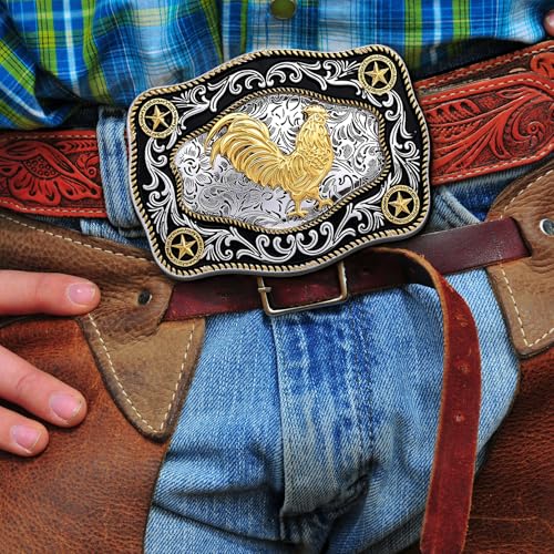 Image of Cowboy Belt Buckle for Men Western Cowgirl Rodeo Longhorn Bull Belt Buckles