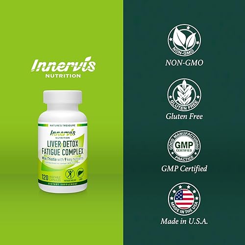 Miniatura 6 de Desintoxicación hepática y apoyo energético: cardo mariano + 9 ingredientes clave, metabolismo y salud hepática, 120 cápsulas vegetales | Innervis