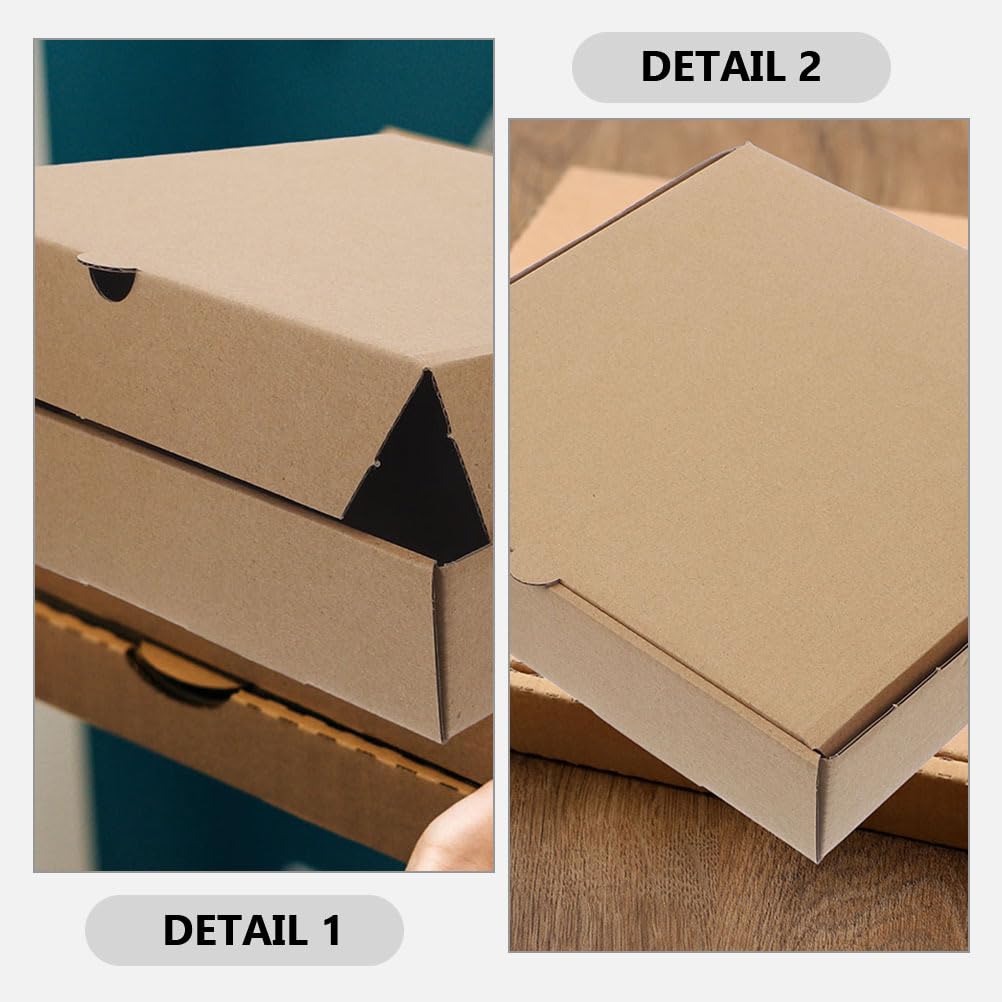 Holibanna Lot de 10 mini boîtes à pizza en papier kraft - Emballage carré pour cookies, mini pies et cadeaux de fête - Facile à assembler - Robuste et élégant