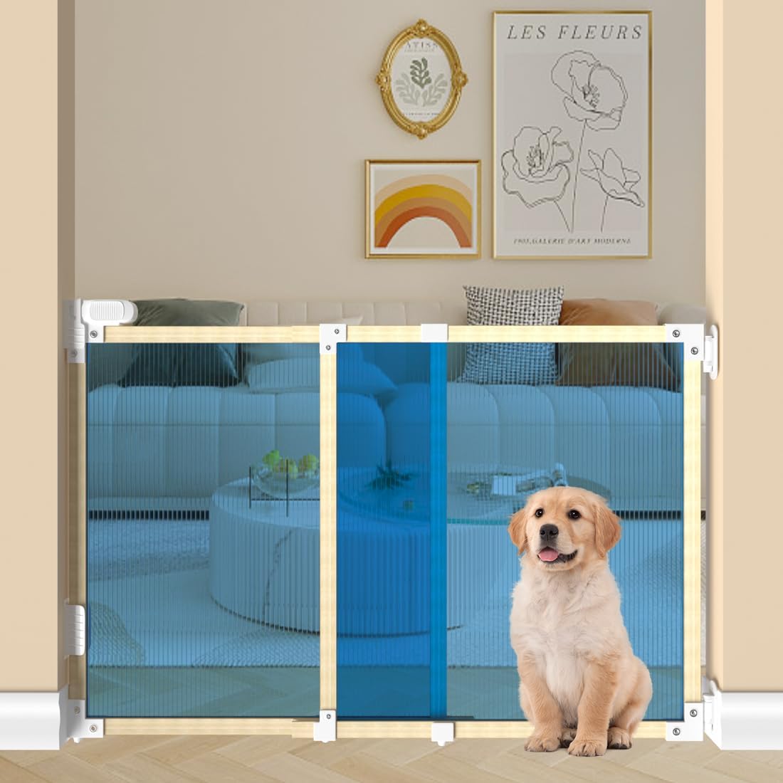 Short Dog Gate Expandable Pet Safety Gate Expands to 27