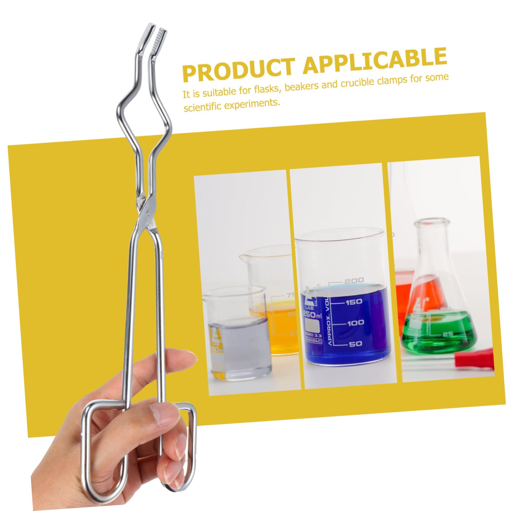 Ipetboom Pince à Creuset en Acier Inoxydable Légère Fixation Ferme pour Fournitures de Laboratoire Usage Industriel et Scientifique