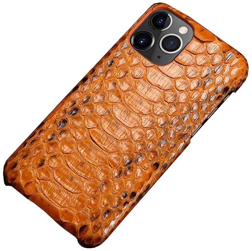 Coque iPhone 13 Pro Max antichoc en cuir Python respirant de 6,7 pouces