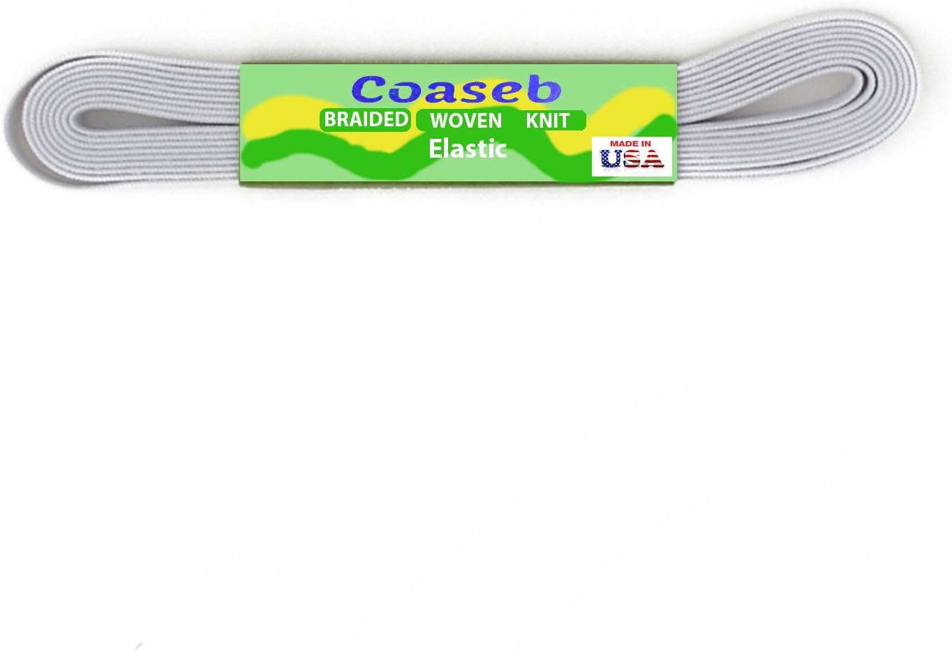 Coaseb Premium 1 1/2" Wide (1.5" Width ) White Heavy Stretch High Knitted Elastic 10 Yards, Made In USA