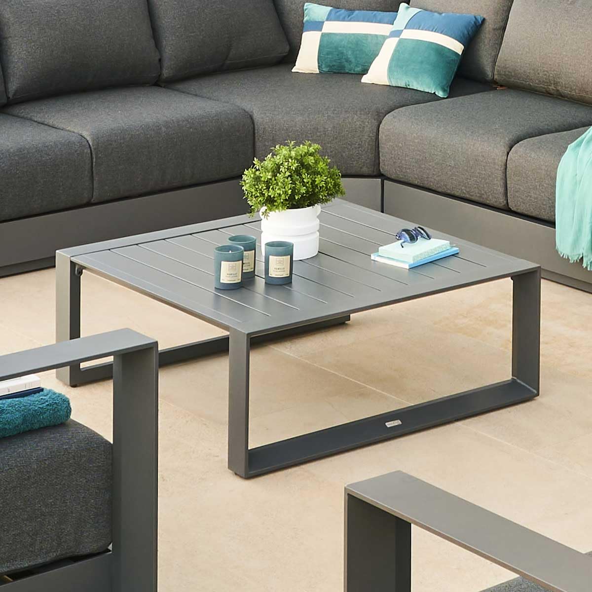 Hespéride - Table Basse de Jardin carrée Allure Graphite