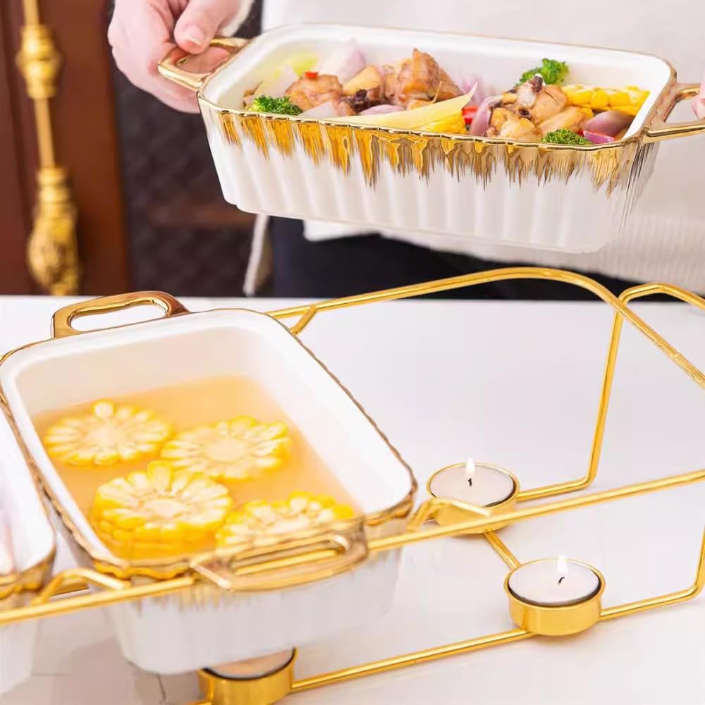 Juego de platos para bufé, bandejas de acero inoxidable para servir alimentos, ideal para bodas, fiestas y banquetes