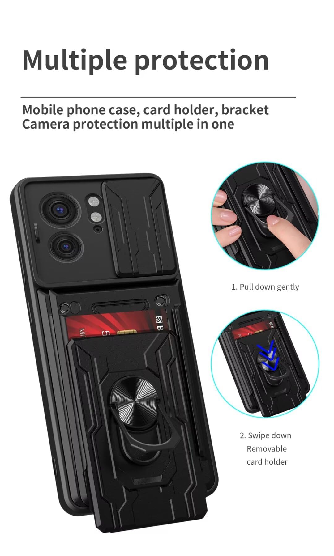Hülle Für Motorola Moto G84 5G – Mit Kamera-Schiebedeckel & Magnet-Ständer – Rot
