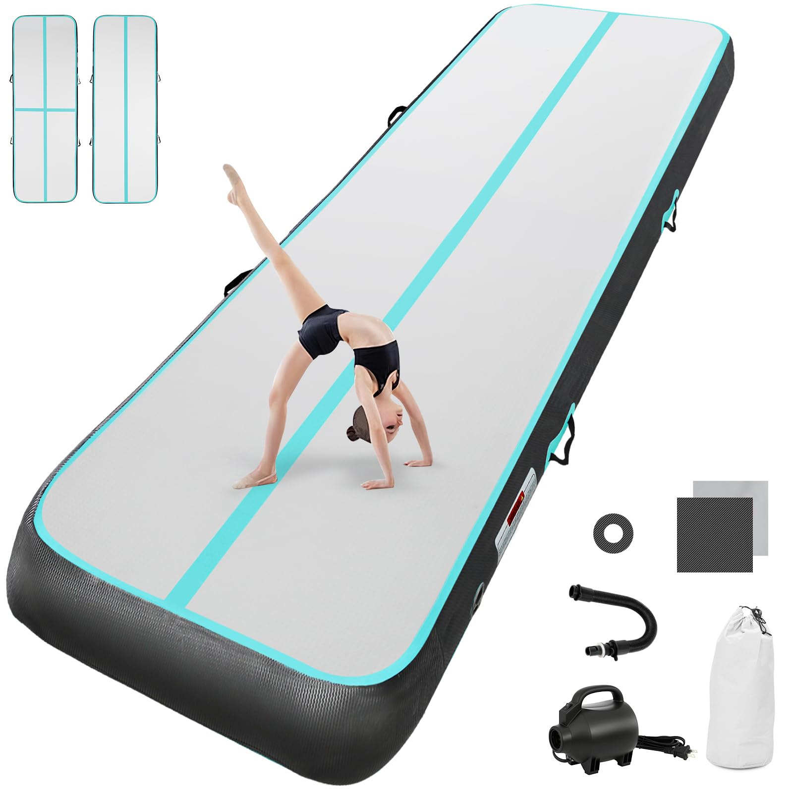 airtrack matte mit elektrischer Luftpumpe 10CM/20CM hoch 2M/3/4M/5M/6M Tumbling Matten Aufblasbare turnmatte Matte gymnastikmatte Yogamatte Camping Trainingsmatte