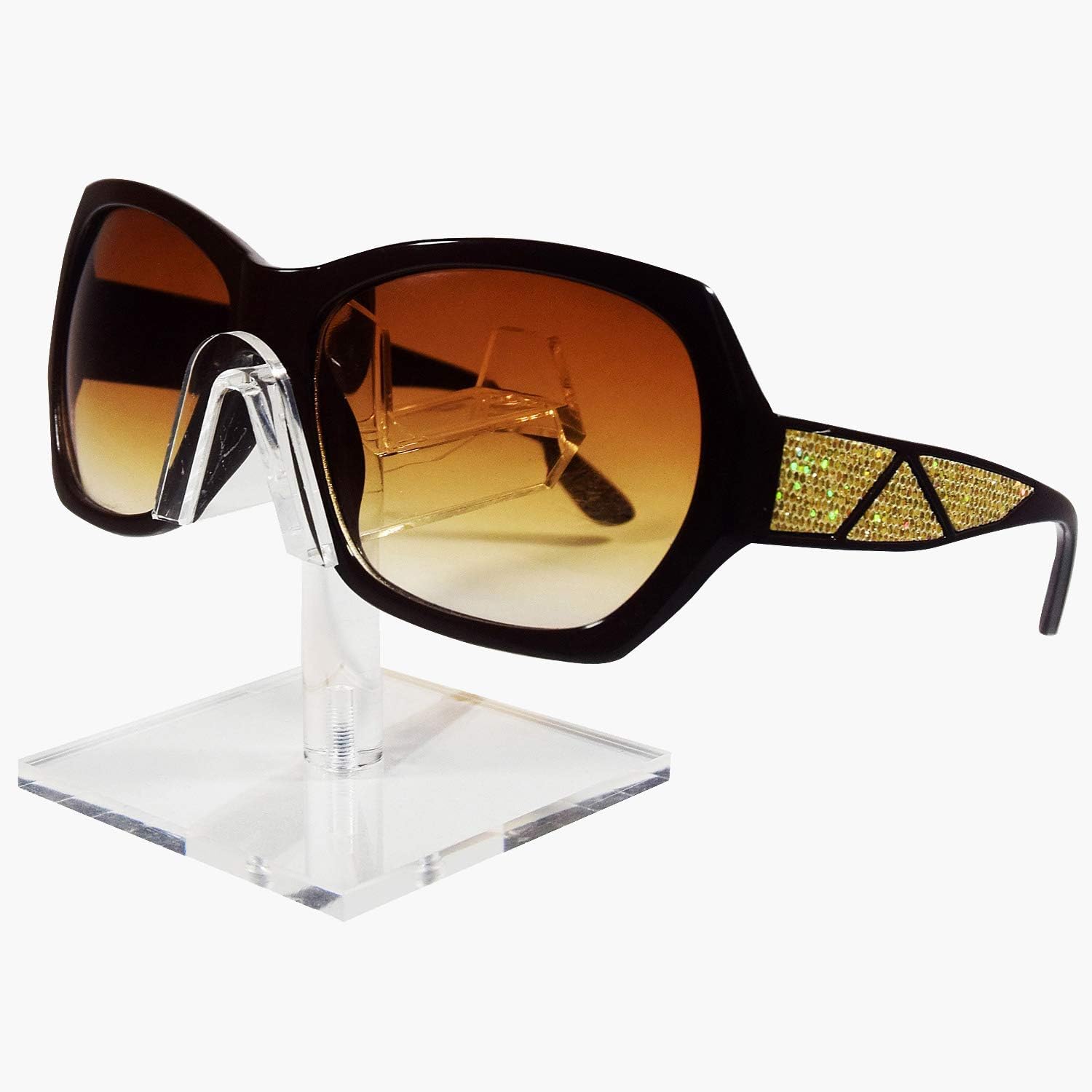 Single eyewear 2 Pack Saver Premium Acrylic Eyewear Display Stand, Sunglasses Rack, Glasses Organizer, Sunglasses Holder, Optical Frame Stand, Ski Goggles Display.