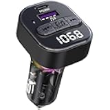 Bluetooth 5.3 FM Transmitter for Car, Bluetooth Car Adapter with Type-C PD(30W) Charger and QC3.0 USB Port, Wireless FM Radio Transmitter, Support MP3 Player, Handsfree Calling, LED Backlit,U Disk