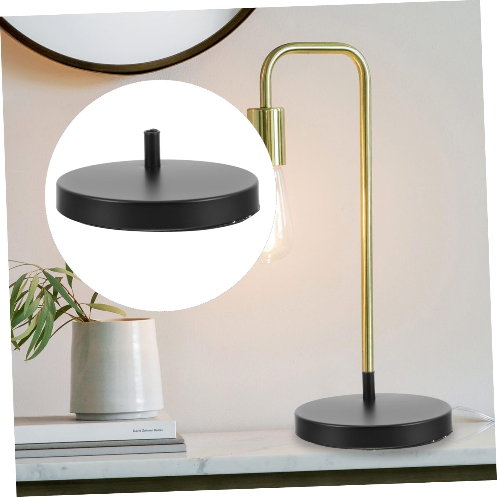 Veemoon Base Antiscivolo Ferro Lampada in Tavolo per Snodabile Braccio e Lampade Design Classico Sostituzione Resistente Colore Casuale Scrivania in Soggiorno e Camera
