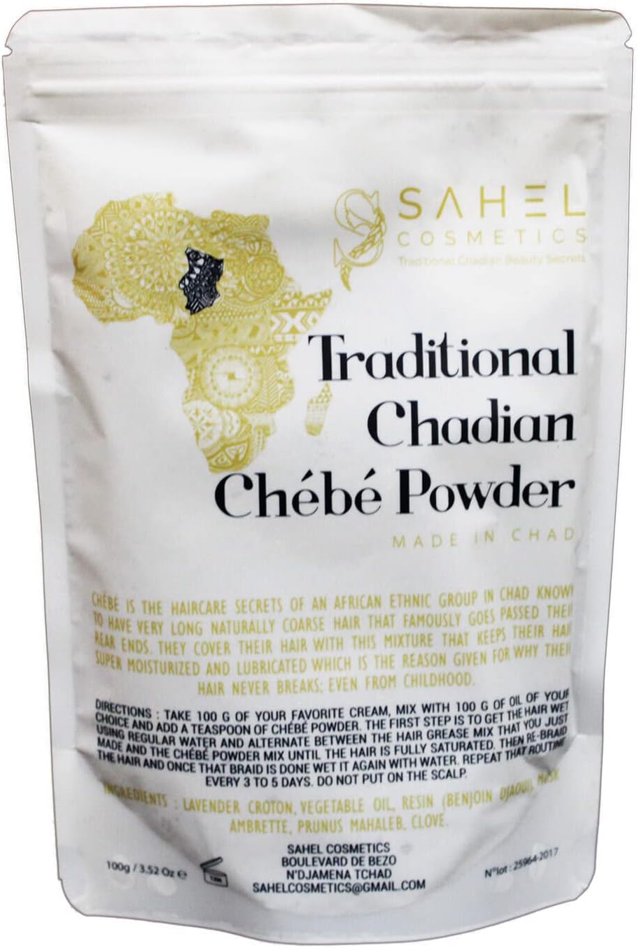 Roselle Naturals Chebe Powder Authentic From Miss Sahel Chad, Africa. Hair Growth Formula, Super Moisturizing All Hair Mask. 100% authentic African Hair Powder (100 grams)