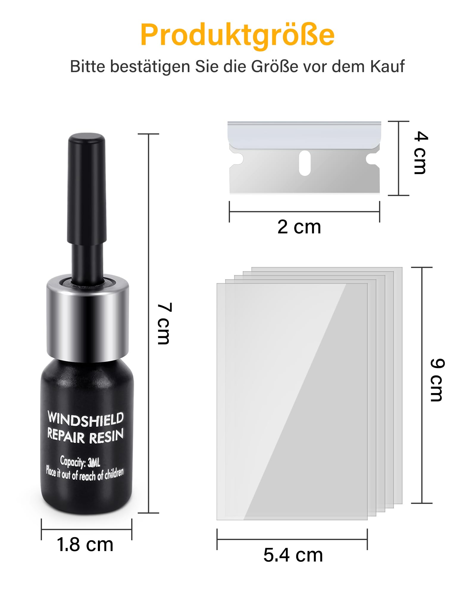 Kit di Riparazione per Parabrezza Auto, Kit di Strumenti di Riparazione Parabrezza per salti e Crepe Auto Chip e Crepe 4pcs