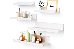 Wall-Mounted Simplicity: White Floating Shelves for Effortless Home Decoration