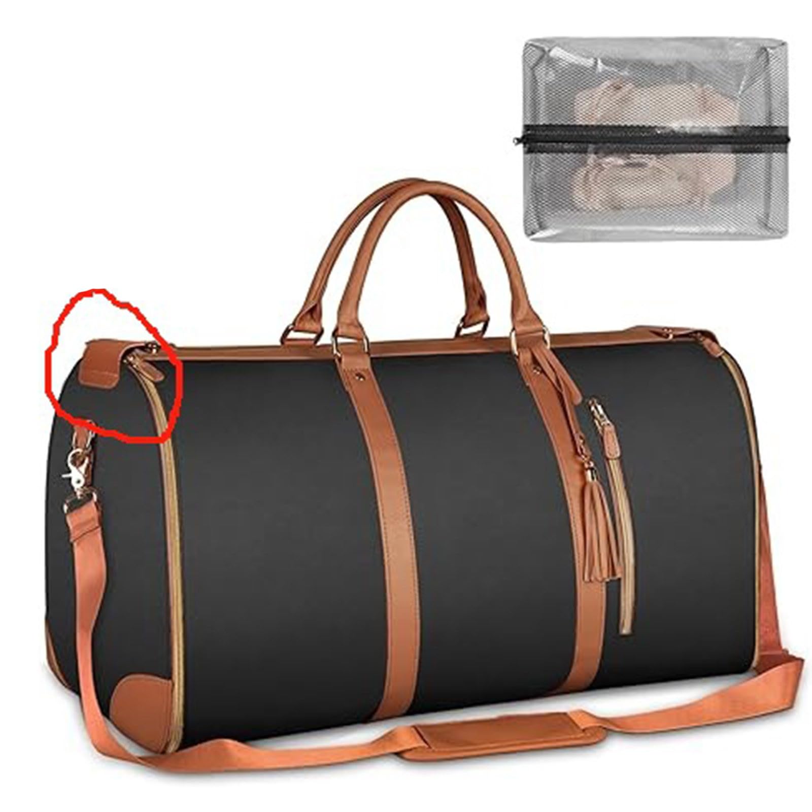 Faltbare Reisetasche 2.0, Reisetasche Miorsen, Faltbare Reisetaschen 2-in-1, umwandelbar, große Wassertasche aus -Leder mit abnehmbaren Rädern (Beige)