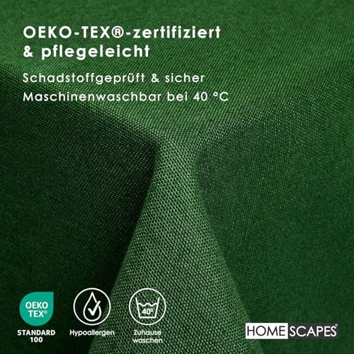 Homescapes Hochwertige Tischdecke dunkelgrün 137x137 cm, Tischtuch quadratisch aus 100% Baumwolle, waschbar & pflegeleicht – Ansicht 7